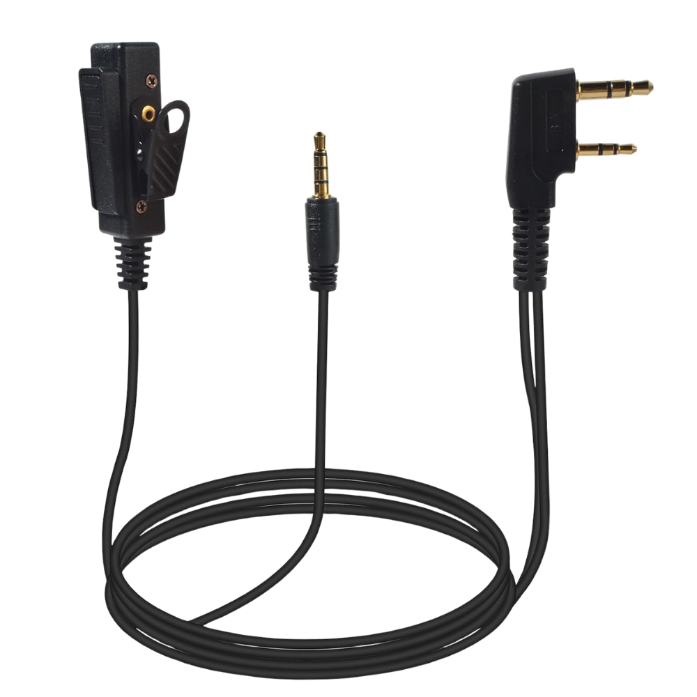 Kenwood compatible cable assembly for use with The Orange One passive audio and IFB, IEM comms combiner